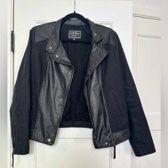 Lucky Brand Leather and Cotton Moto Jacket (Small) - Picture 2 of 5